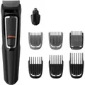 Produktbild: Philips Multigroom Serie 3000 8-in-1, Gesicht und Haar MG3730/15 8 Werkzeuge Selbstschärfende Stahlklingen Bis zu 60 Minuten Laufzeit Spülbare Aufsätze