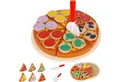 Produktbild: KRUZZEL Spielküche Pizza-Set aus Holz für Kinderküche mit Schneidebrett & Pizzaschneider, aus Holz & 27 teile & lernen und spielen