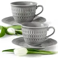 Produktbild: Konsimo® Kaffeservice, Grau, Keramik, 4-teilig, 15.7x7.5x15.7 cm, Essen & Trinken, Geschirr, Geschirr-Sets, Kaffeeservice