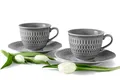 Produktbild: KONSIMO Kaffeeservice CMIELOW SOFIA Kaffeetassen-Set, Hochwertiges Premium-Hartporzellan (4-tlg), 2 Personen, Porzellan, spülmaschinengeeignet, mikrowellengeeignet, mit eleganten Verzierungen