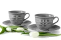 Produktbild: KONSIMO® Kaffeeservice CMIELOW SOFIA Kaffeetassen-Set, Hochwertiges Premium-Hartporzellan (4-tlg), 2 Personen, Porzellan, spülmaschinengeeignet, mikrowellengeeignet, mit eleganten Verzierungen