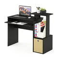 Produktbild: Furinno Econ Mehrzweck Home Office Computer Schreibtisch mit Ablage und Einschub, holz, Schwarz Braun, 40.01 x 40.01 x 86.61 cm
