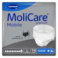 Produktbild: MoliCare premium Mobile 10 Tropfen Größe L, Inkontinenzhosen für Frauen und Männer mit schwerster Inkontinenz, extra Auslaufschutz, fortschrittlicher Hautschutz, verbesserte Passform, 14 Stück