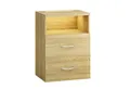 Produktbild: Casaria Nachttisch Jamie (1-St), mit Touch LED Beleuchtung 40x28x55cm Dimmbar Holz 2 Schubladen Bett