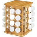 Produktbild: Relaxdays Gewürzkarussell Bambus Natur XXL Drehbar mit 32 Gläsern 28 cm x 25 cm x 25 cm 4,5 kg