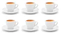 Produktbild: Espressotassen mit Untertassen 6 weiße dickwandige Porzellan Tassen Italia Set
