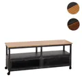 Produktbild: Mendler Lowboard HWC-N28, TV-Rack, Rollen 2 Fächer, 3D-Struktur Industrial Retro Metall Holz 55x130x36cm ~ V 106080
