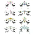 Produktbild: 8 Pcs Gesicht Körper Augen Temporäre Tattoos Gesicht Juwelen Aufkleber Glitte...
