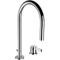 Produktbild: LAUFEN Kartell 2-Loch Waschtischmischer, Schwenkauslauf, mit Ablaufventil, Ausladung 166 mm, chrom, H3113320042211