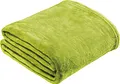 Produktbild: REDBEST Microfaserdecke Amarillo, Fleece-Wohndecke, Sofadecke grün Größe 150x200 cm - kuscheliger Teddyfleece, extra weich warm, pflegeleicht, waschbar