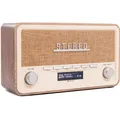 Produktbild: Denver DAB-18 Retro Radio-DAB+, Bluetooth und Wecker, helles Holz