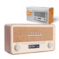 Produktbild: Denver Retro DAB-18 Digitalradio | DAB Plus Radio mit Bluetooth & FM | 2x20W Stereo-Lautsprecher | Kleines Radio mit Netzstecker | Küchenradio DAB mit gutem Klang | LCD-Display & Weckfunktion