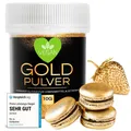 Produktbild: Goldpulver essbar 10g vegan und ohne E171 Lebensmittelfarbe Gold essbares Gli...