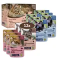 Produktbild: Bozita Nassfutter Häppchen in Gelee mit Fleisch - 12x85g Portionsbeutel getreidefreies & weizenfreies Futter für Katzen - Katzennassfutter für erwachsene Katzen mit 8,5% Protein & 4,5% Fettgehalt