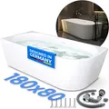 Produktbild: Badewanne Eckwanne Halb-Freistehende Badewanne 180x80 Links Rundeck Acryl Weiß