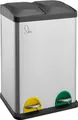 Produktbild: SVITA TC2X20 Mülleimer grau 40 Liter Abfalleimer Mülltrennung Trennsystem Edelstahl 2x20L