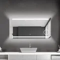 Produktbild: LED Badezimmerspiegel TALOS King Badspiegel mit Beleuchtung 120x60 cm – Wandspiegel mit beleuchteten Kosmetikspiegel – Lichtfarbe Neutralweiß