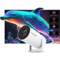 Produktbild: Magcubic Mini Tragbarer Beamer fürs Handy Trapezkorrektur 4K 200 ANSI Smart Projektor WiFi Beamer (10000: 1, 1280 x 720 px, 4k Heim Kino Full HD S... - Weiß