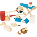 Produktbild: Goki 51939 - Accessoires Küche, 19-teilig, Puppenhausmöbel, aus Holz, Mehrfarbig