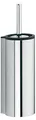 Produktbild: KEUCO Plan WC-Bürstengarnitur mit schwarzem Kunststoff-Einsatz und Toilettenbürste, Metall verchromt, Made in Germany, inkl. Schrauben und Dübel, Bürstenhalter mit Klobürste