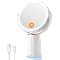 Produktbild: Auxmir Schminkspiegel mit Beleuchtung, LED Kosmetikspiegel 1X/ 10X Vergrößerungsspiegel mit Licht & 10 Dimmbar Helligkeit, Tischspiegel 360° Drehbar Spiegel mit 52 LEDs für Schminktisch, 2500mAh