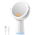 Produktbild: Wiederaufladbar Kosmetikspiegel mit Beleuchtung 1X/ 10X Doppelseitig Tischspi...