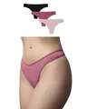 Produktbild: Snocks Tanga Damen aus Bio-Baumwolle (3er Pack) - String Damen Klassisches Design - Angenehmes Tragegefühl ohne Einschneiden - Unsichtbare Unterwäsche im Alltag - Mix (Aprikose/Mauve/Schwarz) - S
