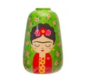 Produktbild: Sass & Belle Dekovase Frida Floral (Dolomit, 1 St., ca. Ø 15 x 21 cm, Boho, Frida Kahlo), Vase, mit hellen Primärfarben akzentuiert, handbemalt