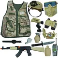 Produktbild: RedCrab Kostüm Soldat Kinder mit Tarnung Weste Helm Militär Kostüm Kinder Spielzeug Ausrüstung Geschenke für 3 4 5 6 7 8 9 10 Jahren,13 Teiliges