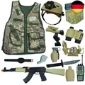 Produktbild: RedCrab Kostüm Soldat Kinder mit Tarnung Weste Helm Militär Kostüm Kinder Sp