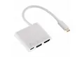 Produktbild: Hama USB-C USB-Hub 1:3 + HDMI auf USB Adapter Weiß USB-Kabel, SuperSpeed USB Type-C 3.1 HDMI-Ausgang, USB-Verteiler