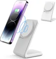 Produktbild: Kabellose Induktives Drahtloses Ladegerät 2In1 Magsafe Qi 15W Wireless Ladestation Kompatibel Mit Iphone 16, 15 Airpods Reagle