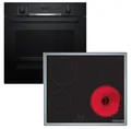 Produktbild: BOSCH Backofen-Set Teleskopauszug EcoClean Direct + Elektrokochfeld Timer autark 60cm