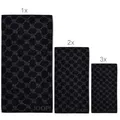 Produktbild: JOOP! 1611 Cornflower Handtuchset 1x Duschtuch 2x Handtuch 3x Gästetuch, Schwarz