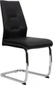 Produktbild: Moderne Esszimmerstühle in Lederoptik - gepolsterte Freischwinger mit robustem Metallgestell - pflegeleichte Schwingstühle mit atmungsaktiver Oberfläche,Menge:1 St.;Farbe:Schwarz mit Chrombeinen