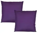 Produktbild: JACK 2er Set Outdoor Kissenhülle Kissenbezug 50x50cm Wasserfest Sitzkissen Lounge Kissen Garten Stuhl Lotus Effekt, Farbe:Violett
