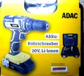 Produktbild: ADAC Akku-Bohrschrauber, 20 Volt - Li-Ion, mit Akku+Ladegerät+Zubehör+Koffer+ovp