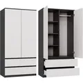 Produktbild: geräumiger weißer Kleiderschrank, 90 cm, Pax - Grau