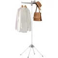 Produktbild: SONGMICS Kleiderständer, Trockengestell, 3 drehbare Arme für Bügel, 4 Beine, klappbar, Innenbereich Edelstahl, für Kleidung und Socken, 150 cm hoch, Grau/Weiß LLR510G01