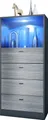 Produktbild: Vladon Kommode Pino V3, Germany, Anrichte mit 4 Schubladen & 1 offenem Fach, Anthrazit matt/Avola-Anthrazit mit LED RGB (56 x 125 x 36 cm)