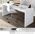 Produktbild: riess-ambiente Design Schreibtisch FAST TRADE 140cm weiß Hochglanz Bürotisch Laptoptisch Tisch