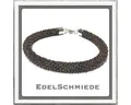 Produktbild: Edelschmiede925 Armband Edelschmiede925 Häkelarmband aus Glasperlen in braun 925 Silber