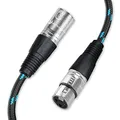Produktbild: Ultra HDTV 15m XLR HiFi Audio Kabel – XLR Stecker auf Buchse – Robuste Metallstecker mit Einrast-Mechanik & Knickschutz – Premium Nylonmantel – Ideal für Mikrofone, Mischpulte, Audio-Interfaces