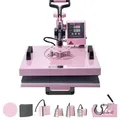 Produktbild: VEVOR Hitzepresse Transferpresse 38x38cm 8 in 1 Tumbler Presse T-Shirts Rosa