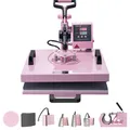 Produktbild: VEVOR Hitzepresse Transferpresse 38x38cm Tumbler Presse T-Shirts Rosa