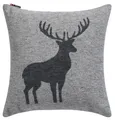 Produktbild: David Fussenegger Kissenhülle Silvretta 'Hirsch Struktur' 50/50 cm Grau 8264/90