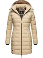 Produktbild: MARIKOO Damen langer Wintermantel warmer Steppmantel mit abnehmbarer Kapuze Abendsternchen Beige Gr. 5XL
