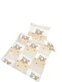 Produktbild: DOBNIG Babybettwäsche Renforcé Kinderbettwäsche 2tlg. 100x135 cm Hase & Bär beige, Renforcé, 2 teilig, Kinderbettwäsche liebevollen Hase Bär-Motiv traumhafte herbst winter