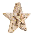 Produktbild: LED Deko Holz Stern 2er Set 33cm - 16 LED - Weihnachtsstern beleuchtet Tischdeko