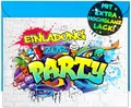 Produktbild: VULAVA 12x Graffiti EINLADUNGSKARTEN KINDERGEBURTSTAG Junge Mädchen + 12x Umschläge - die Graffiti PARTY Karten sind die perfekte Graffiti EINLADUNG für Jungen Mädchen Kinder GEBURTSTAG KINDERPARTY